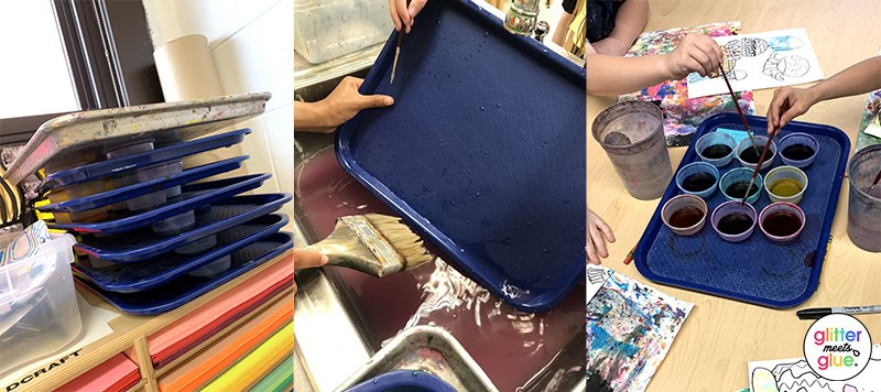 plastic food trays for art lessons