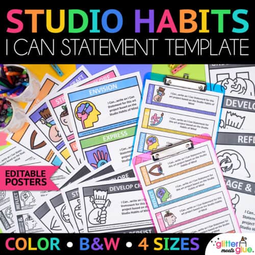 studio habits of mind i can statements editable template