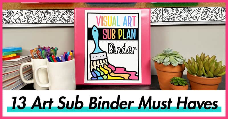 art teacher sub binder