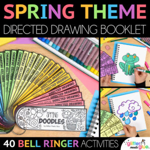 spring directed drawing booklet for kids