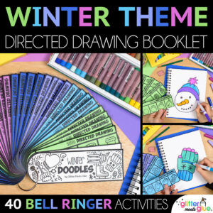 winter directed drawing booklet for kids