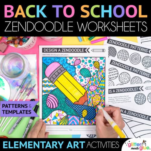 back to school zendoodle art worksheets