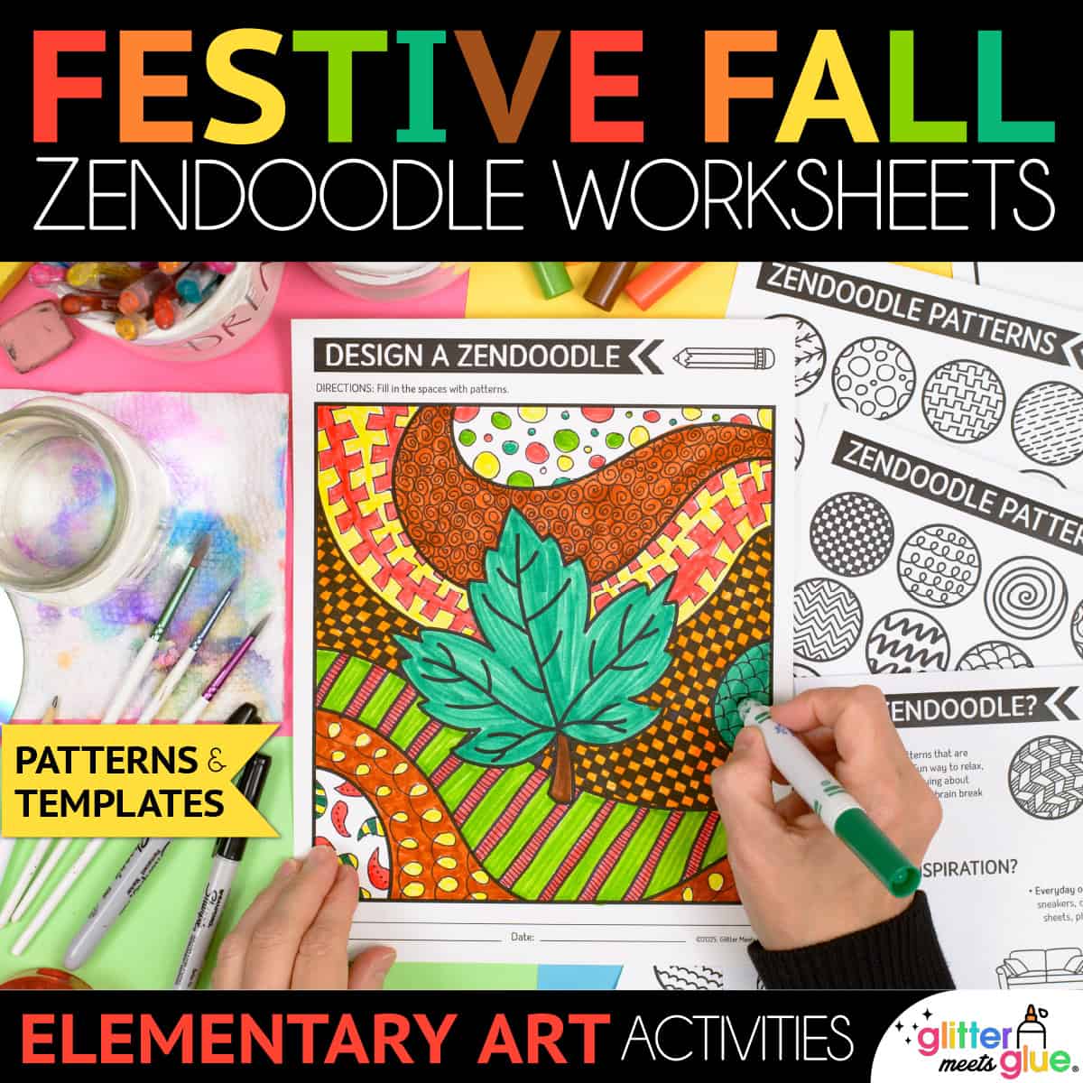 fall zendoodle art worksheets