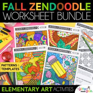 fall zendoodle art worksheets for elementary