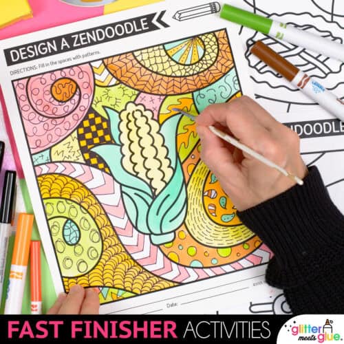 thanksgiving early finisher activities for elementary art