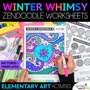 winter zendoodle art worksheets