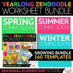 yearlong zendoodle art worksheets bundle