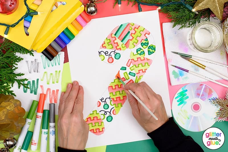 candy cane christmas art project