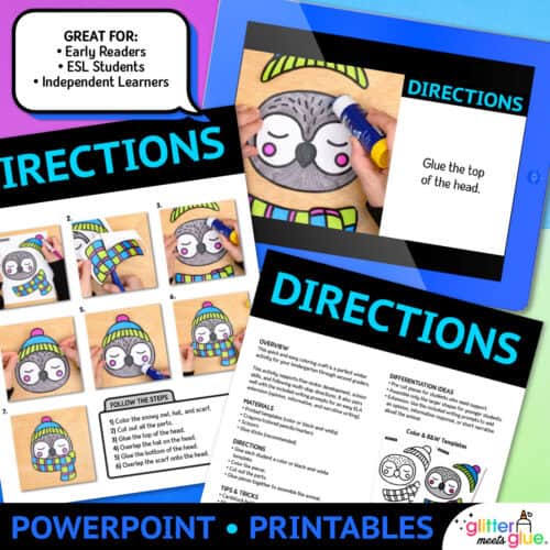 snowy owl winter craft for kids