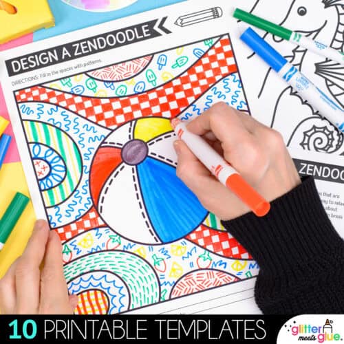 beach ball easy drawing activity for kids