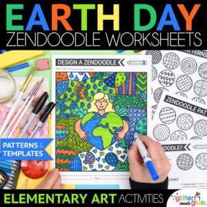 earth day zendoodle art worksheets