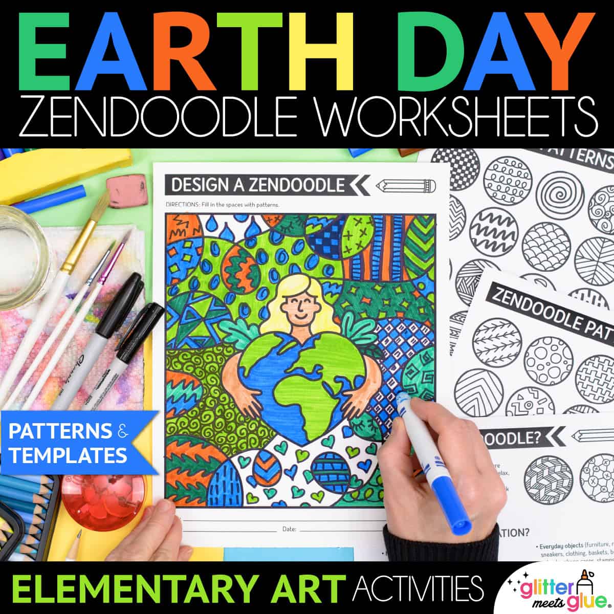 earth day zendoodle art worksheets