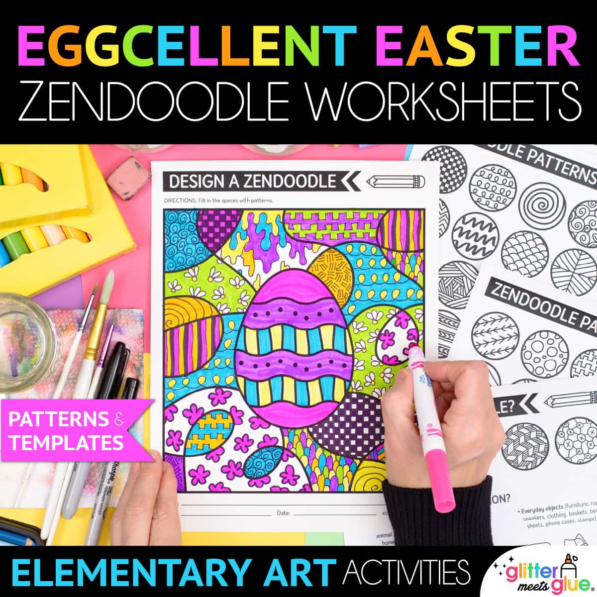 easter zendoodle art worksheets