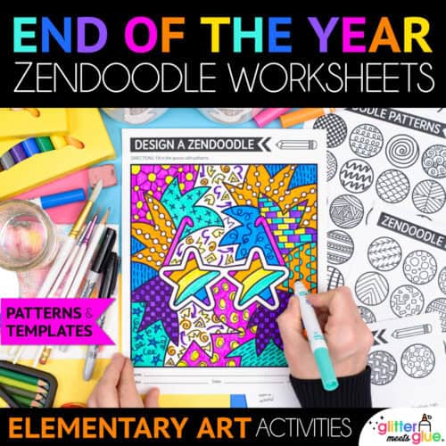 end of year zendoodle art worksheets
