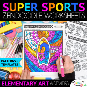 sports zentangle art worksheets for physical education and art class