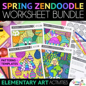 spring zendoodle art worksheets for elementary
