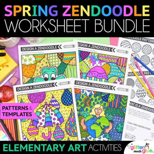 spring zendoodle art worksheets for elementary