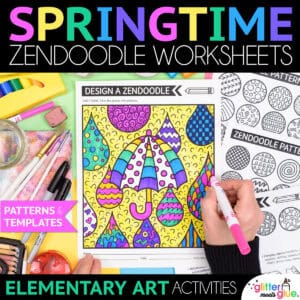 spring zendoodle art worksheets