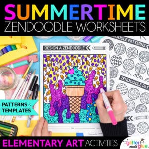 Summer Zendoodle Art Worksheets