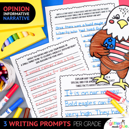 bald eagle writing prompts for america's 250th anniversary