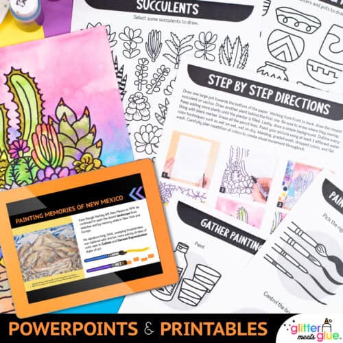 plant art project with liquid watercolors