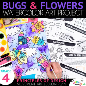 spring bugs watercolor art project
