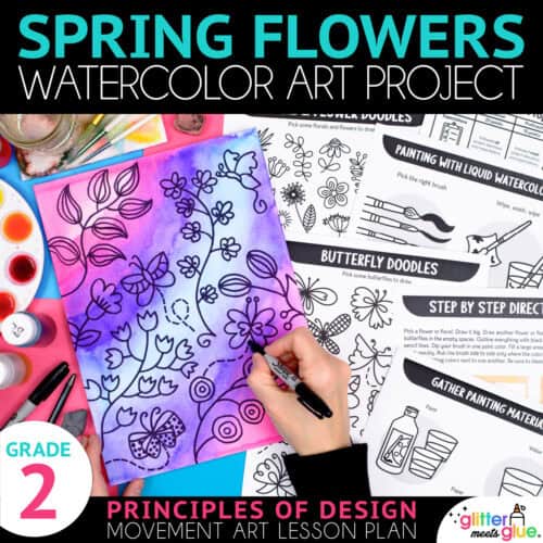 spring flowers watercolor art project