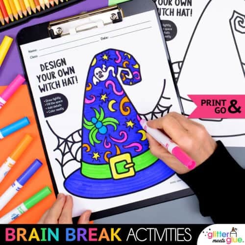 design your own witch hat worksheet