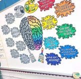 growth mindset posters for art teachers with a paint splatter theme