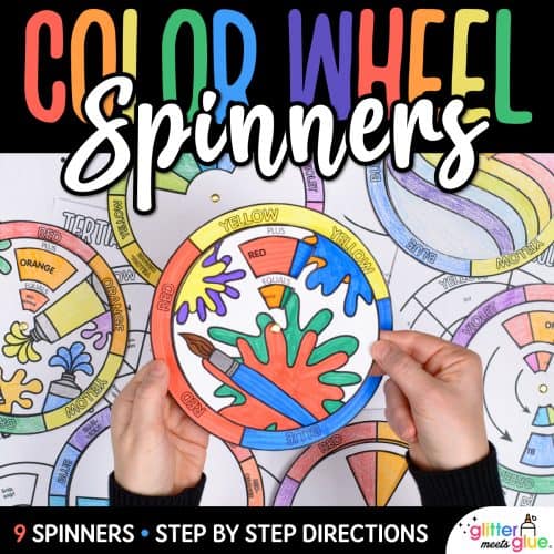 color wheel spinner for color theory art lessons in elementary and middle school