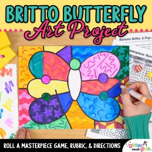 art lesson to recreate a romero britto butterfly drawing using oil pastels