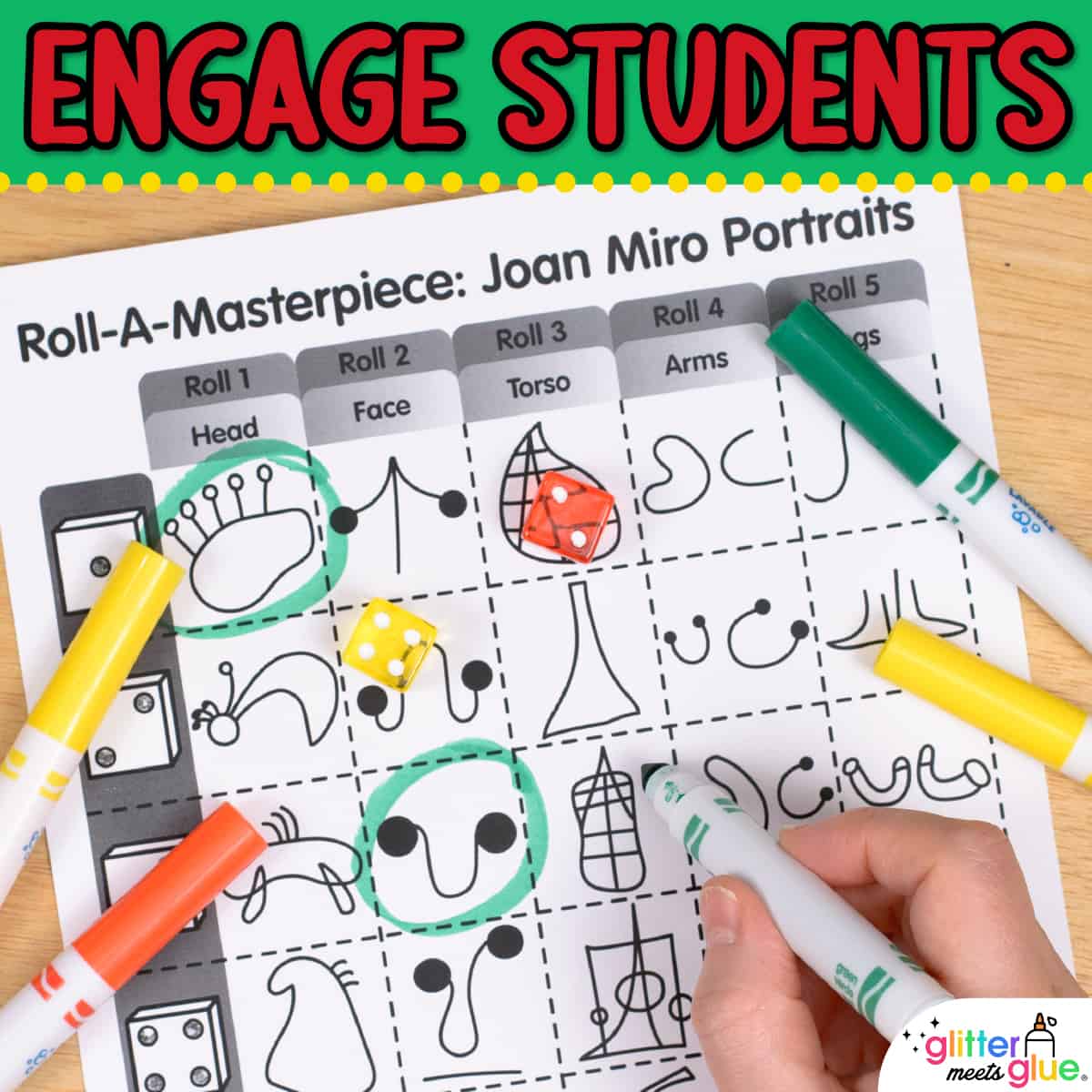 Roll-A-Miro Art Game  Art lessons elementary, Elementary art