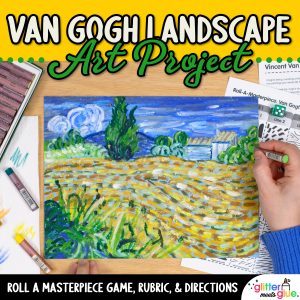van gogh green corn art project for intermediate art