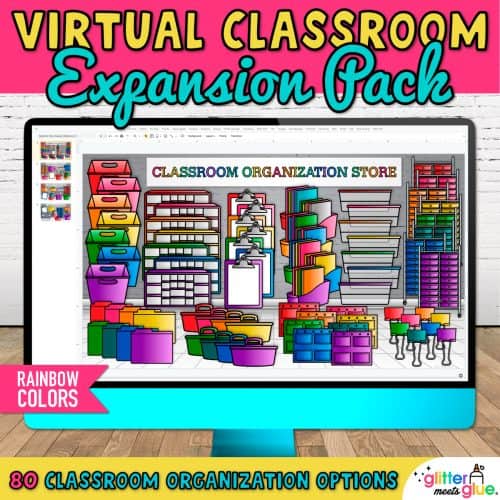 virtual classroom organization templates of office supplies