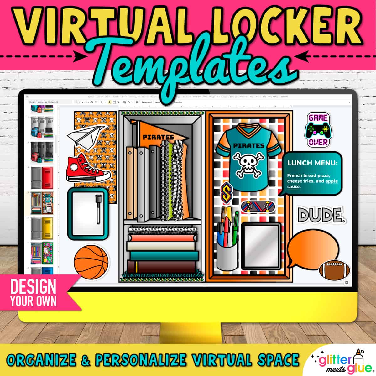 Virtual School Locker Templates Middle School Ice Breaker Activity
