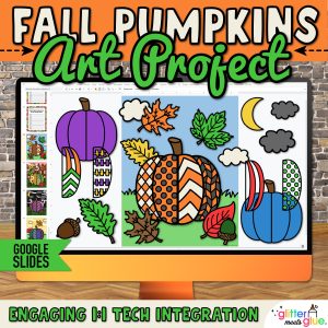 digital fall pumpkin project on google slides