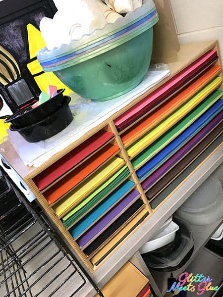 paper storage for an art room